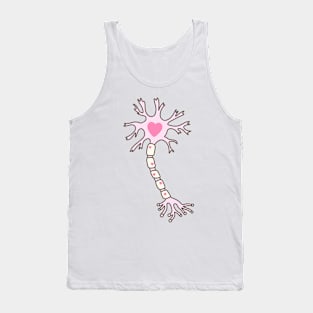 Neuron Heart Pink Brown Tank Top